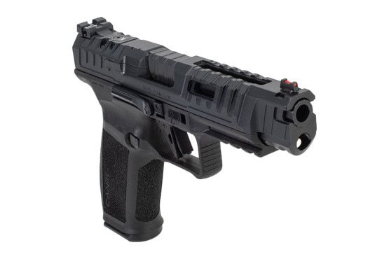 Canik SFx Rival Dark Side 9mm handgun features a ported slide and 5" barrel